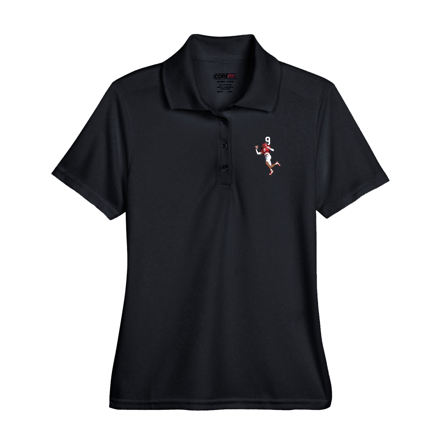 Performance Polo — Number Top in Black