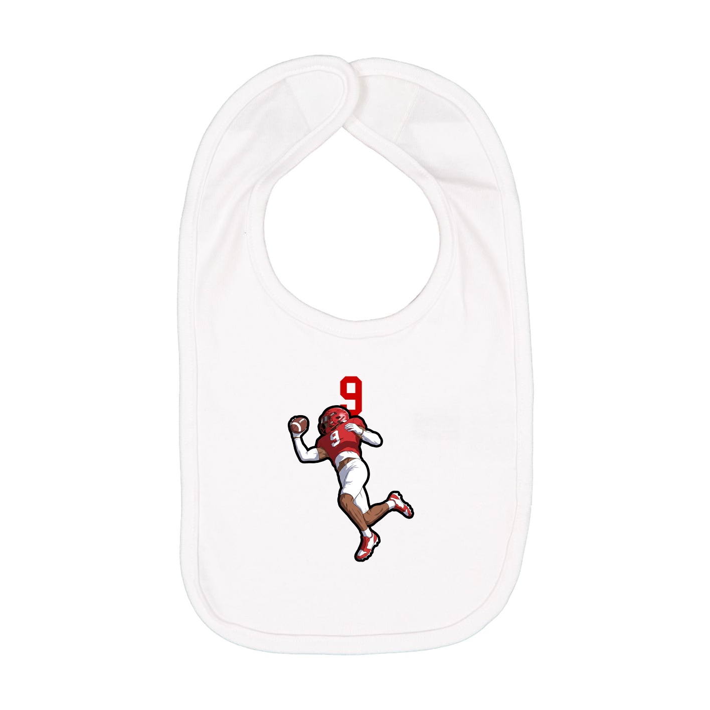 Infant Bib — Number Top in White
