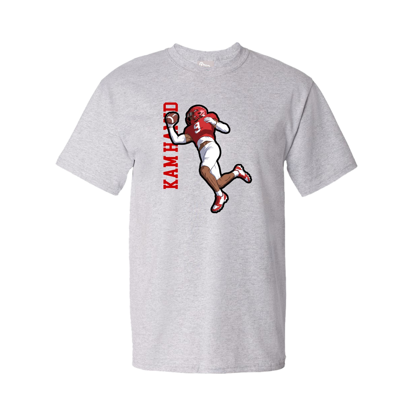 Youth Tee — Name Vertical in Grey