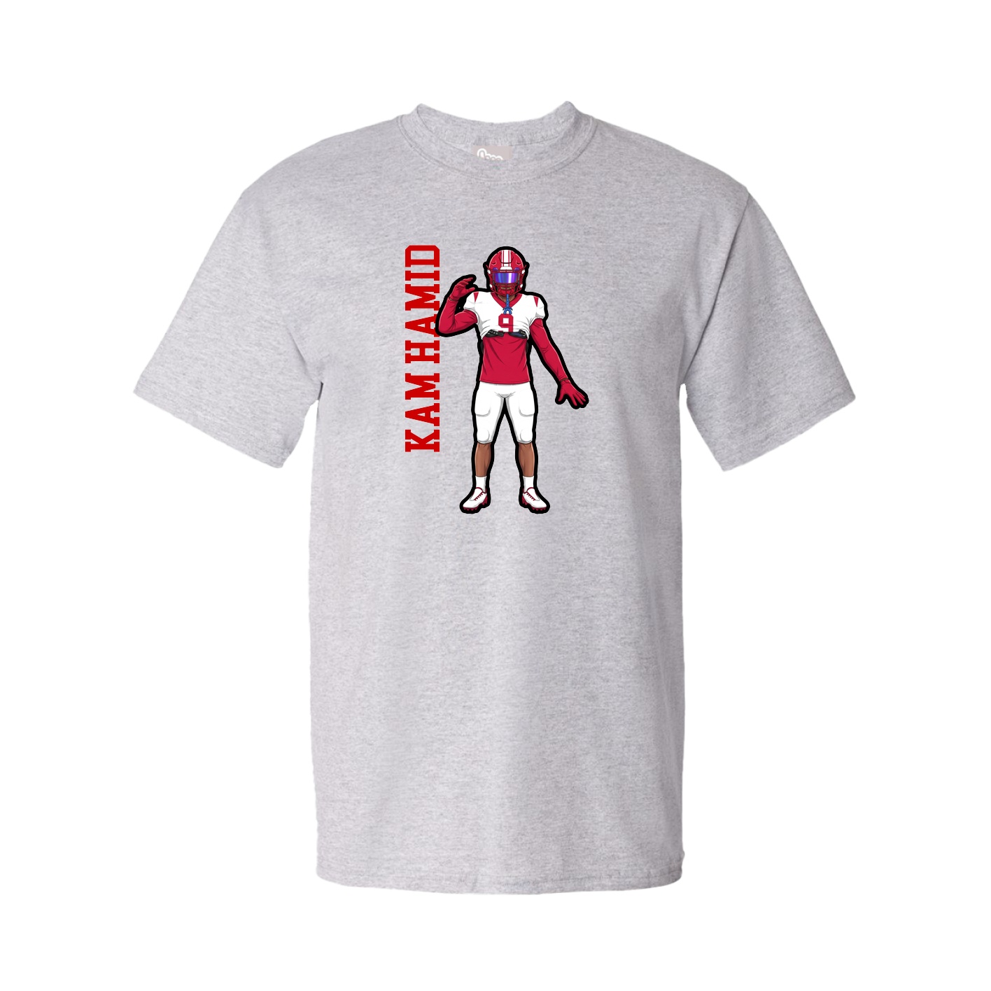 Tee — Name Vertical in Grey