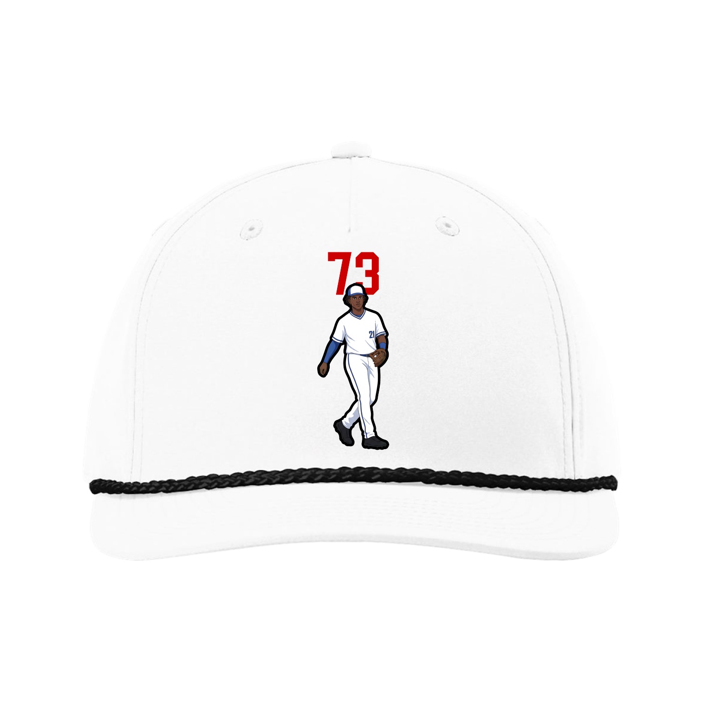 Five-Panel Classic Rope Cap — Number Top in White