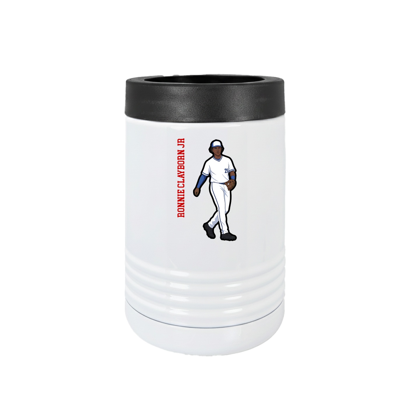 Beverage Holder — Name Vertical in White