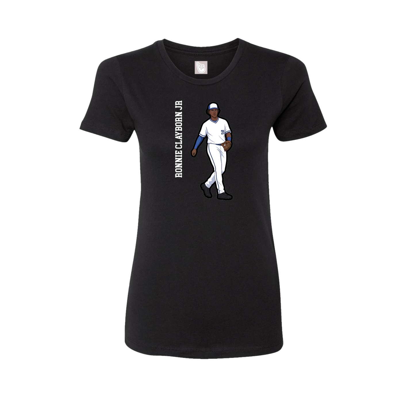 Fitted Women's Tee — Name Vertical in Black