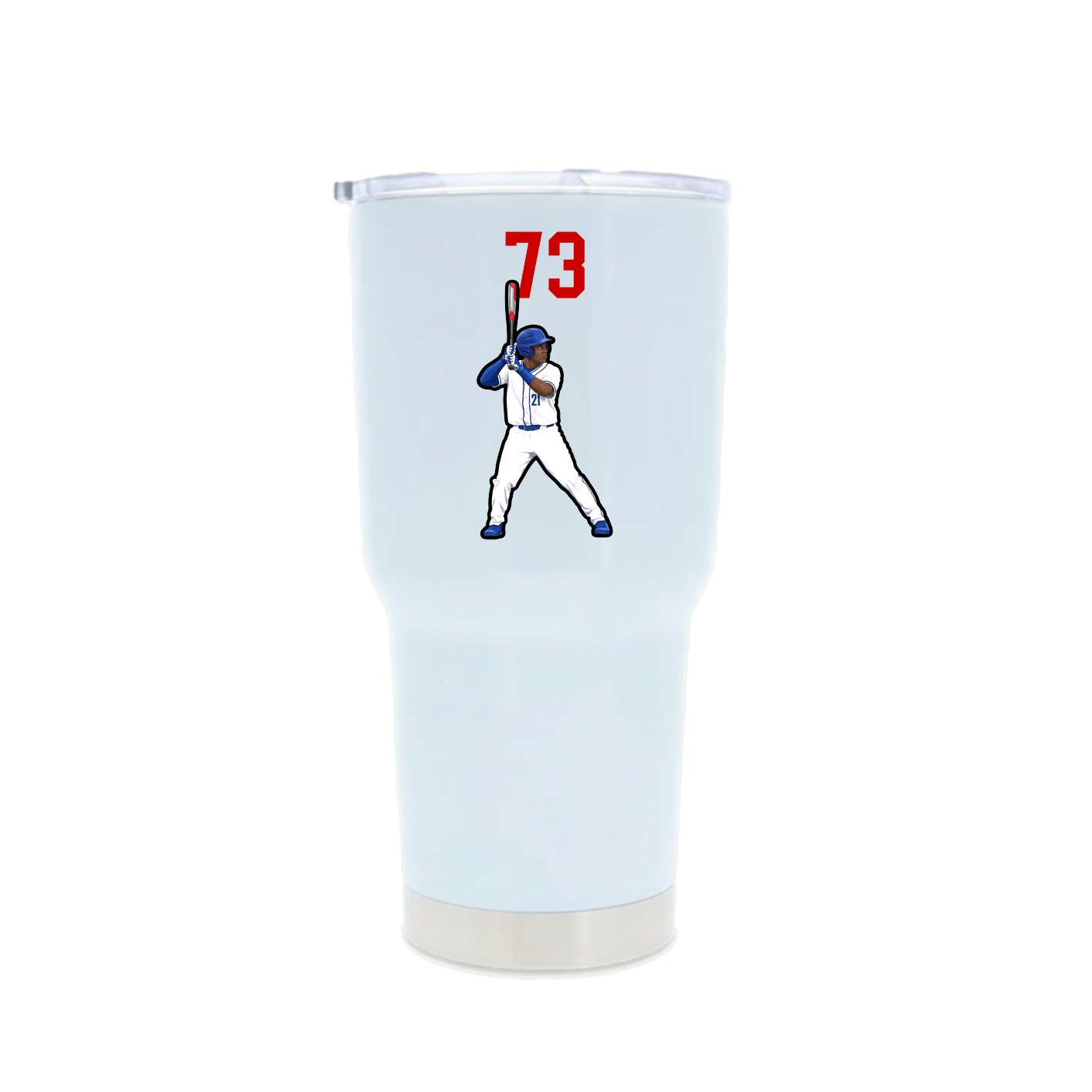 30oz Stainless Steel Tumbler — Number Top in White