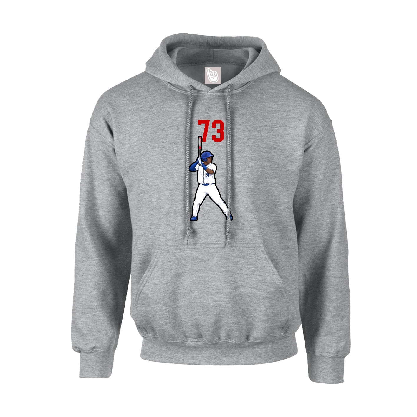 Hoodie — Number Top in Grey