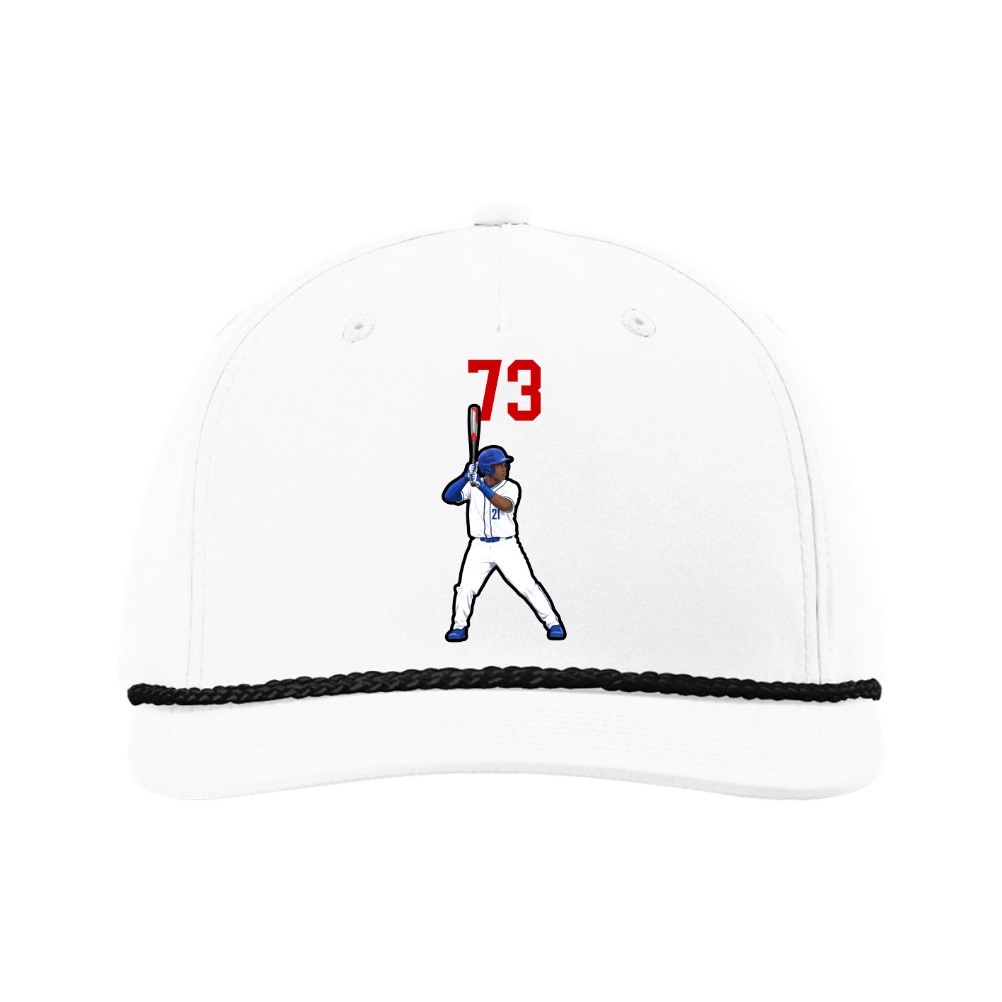 Five-Panel Classic Rope Cap — Number Top in White
