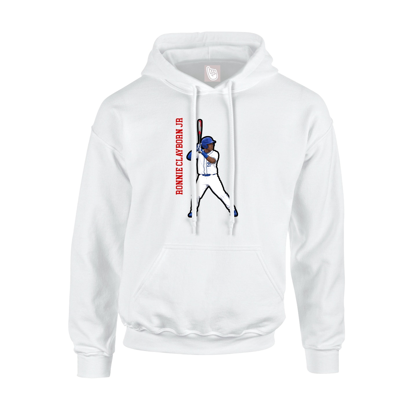 Youth Hoodie — Name Vertical in White