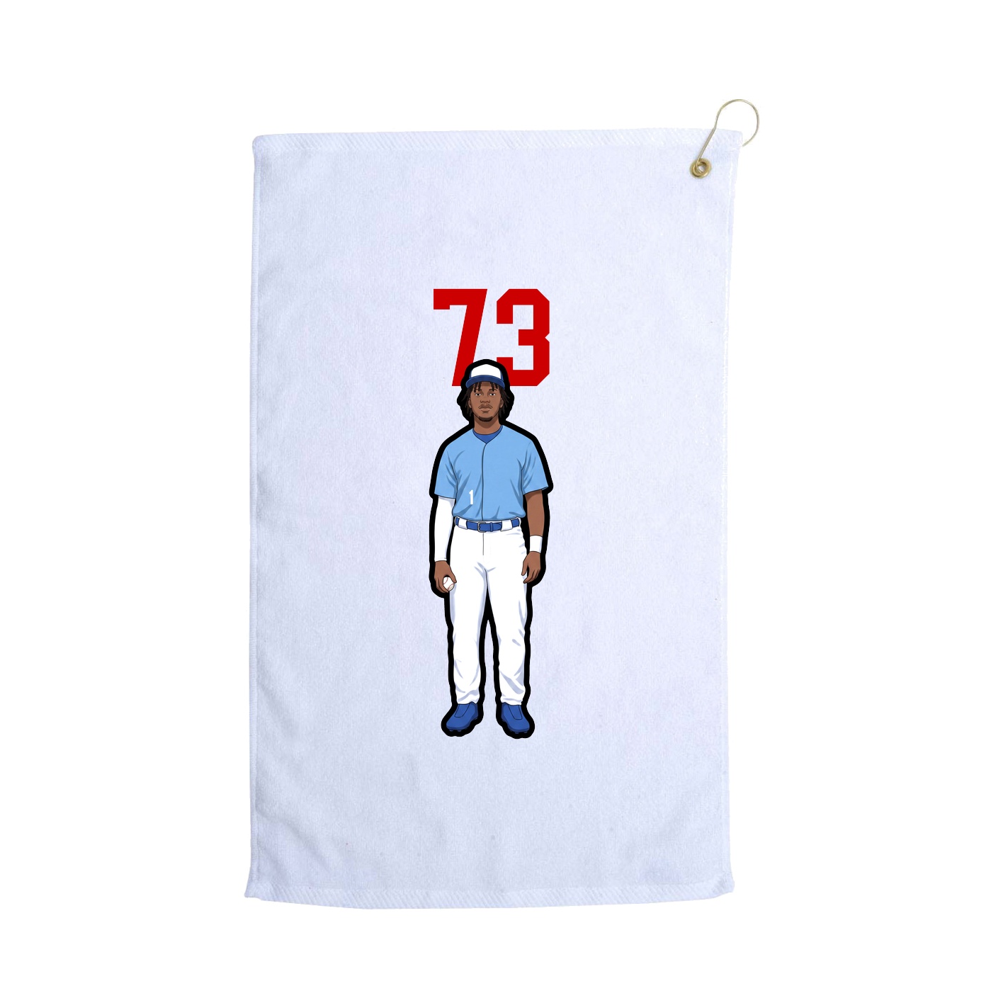 Golf Towel — Number Top in White