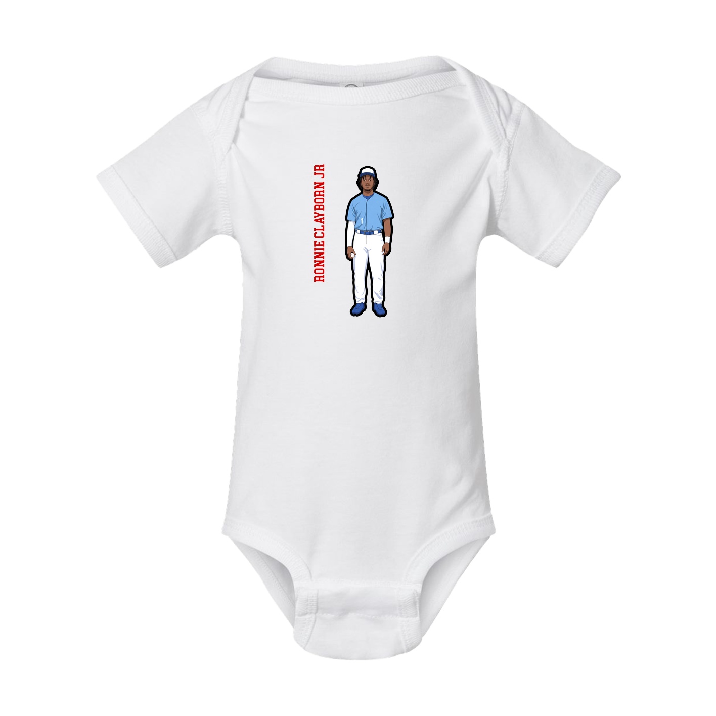 Baby Onesie — Name Vertical in White