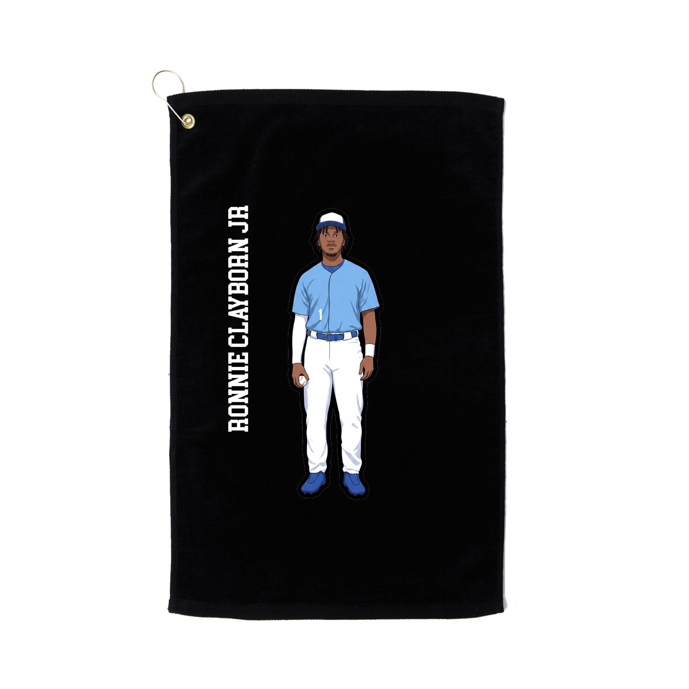 Golf Towel — Name Vertical in Black