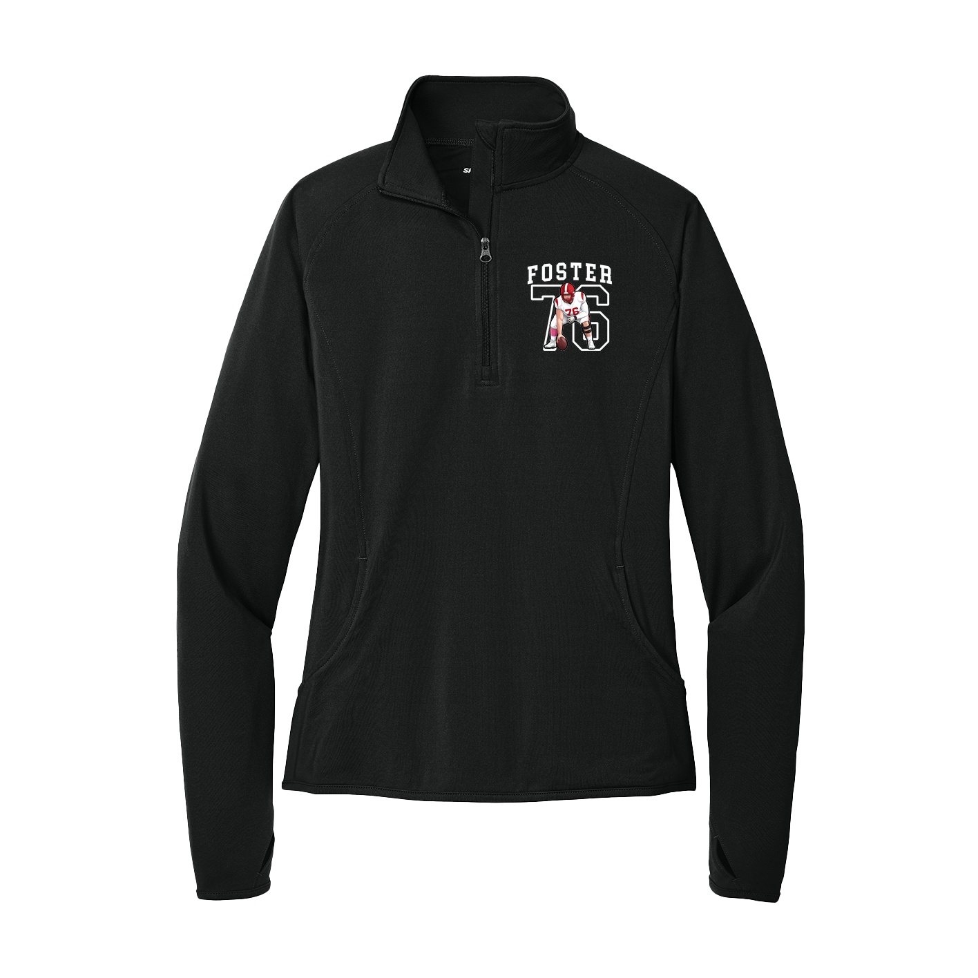 Women's Q-Zip Pullover — Shirsey in Black