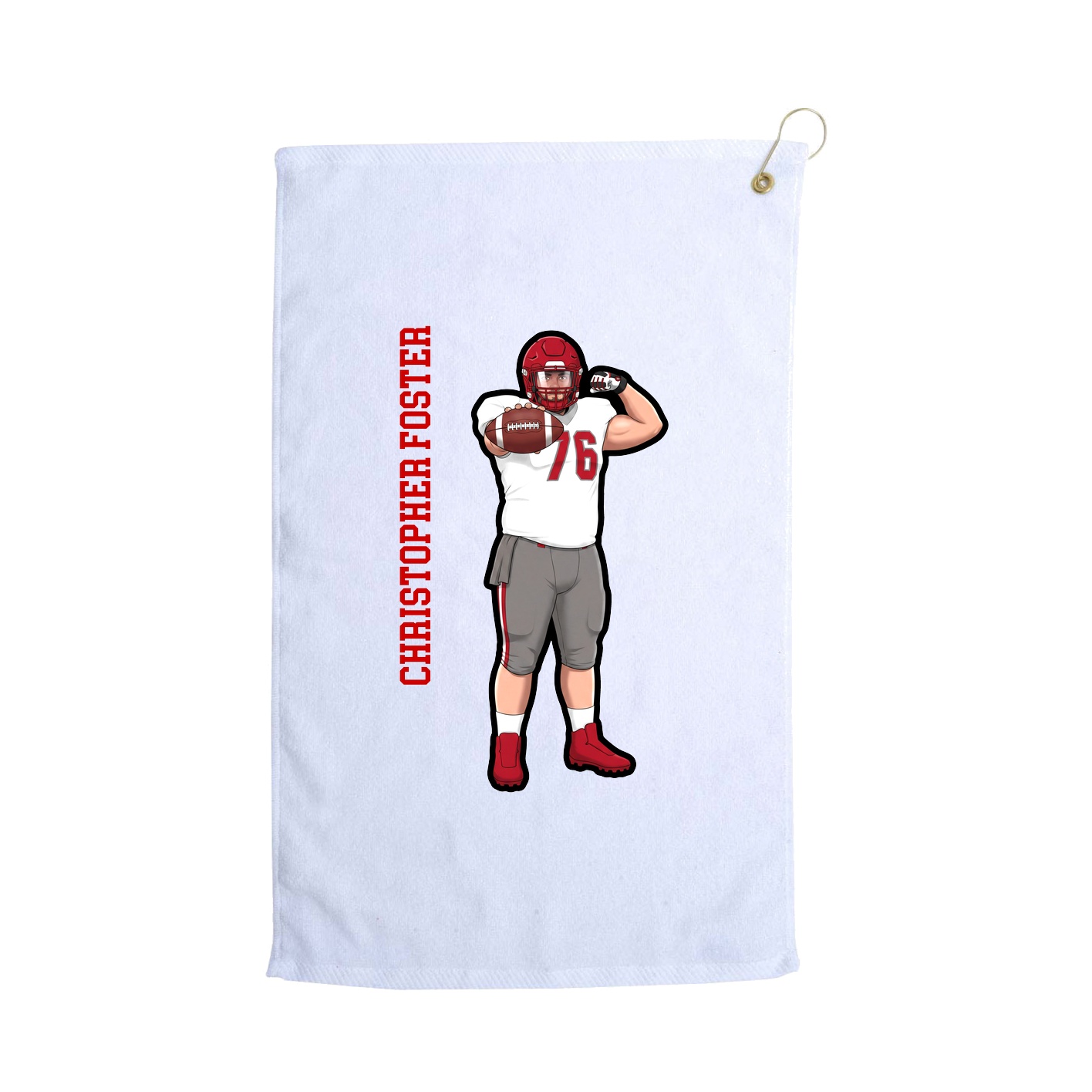 Golf Towel — Name Vertical in White
