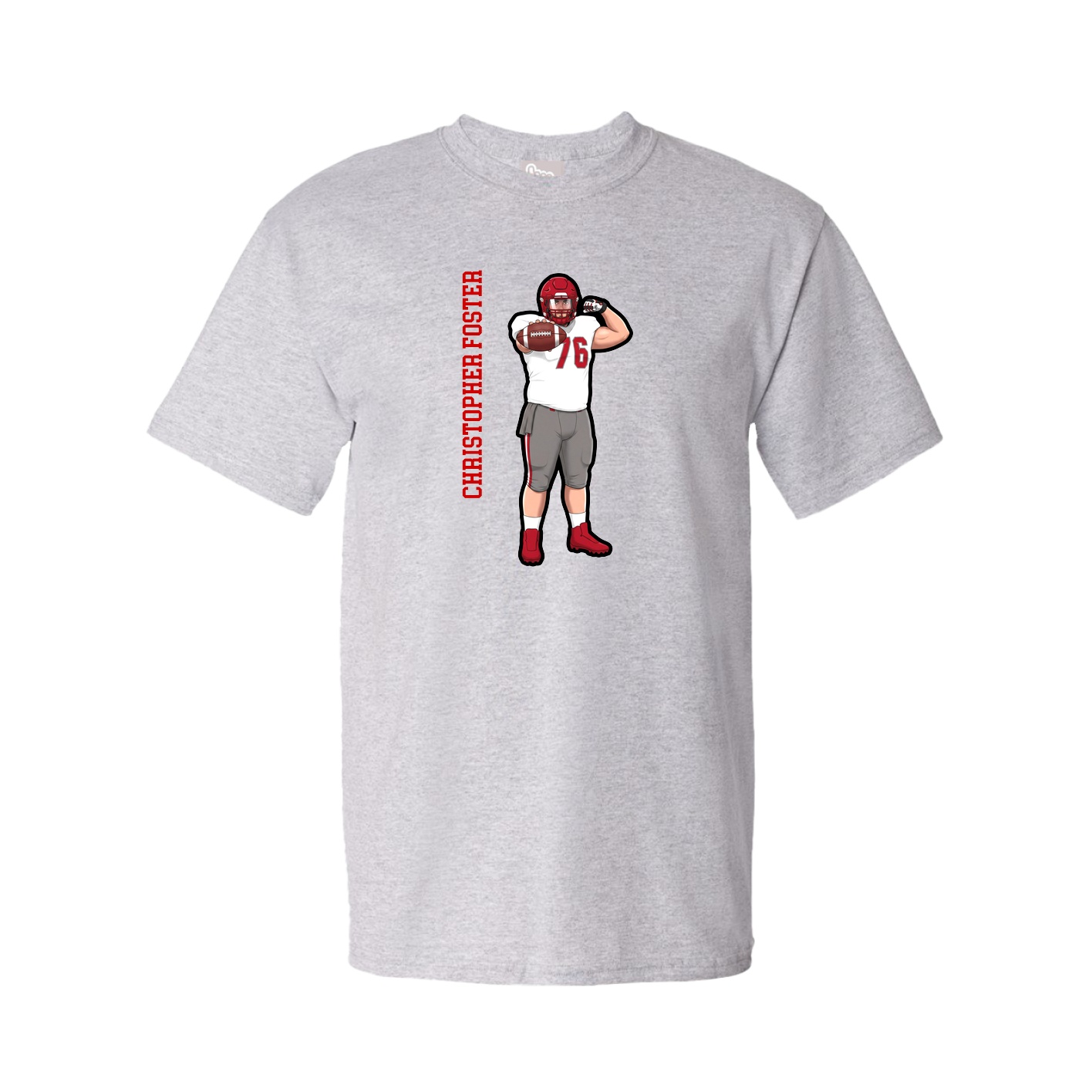 Tee — Name Vertical in Grey