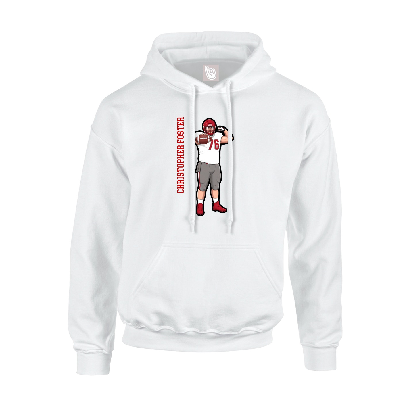 Hoodie — Name Vertical in White