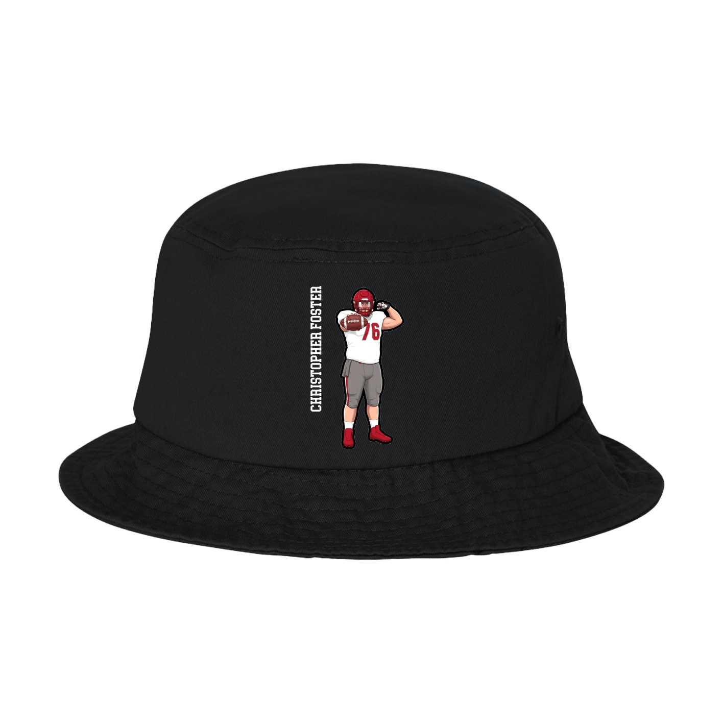 Bucket Cap — Name Vertical in Black
