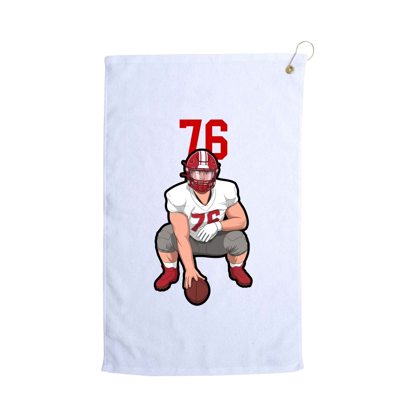 Golf Towel — Number Top in White