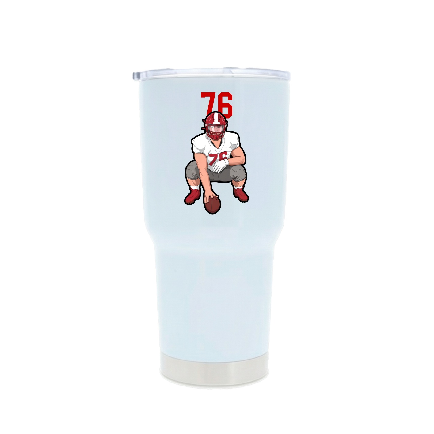 30oz Stainless Steel Tumbler — Number Top in White