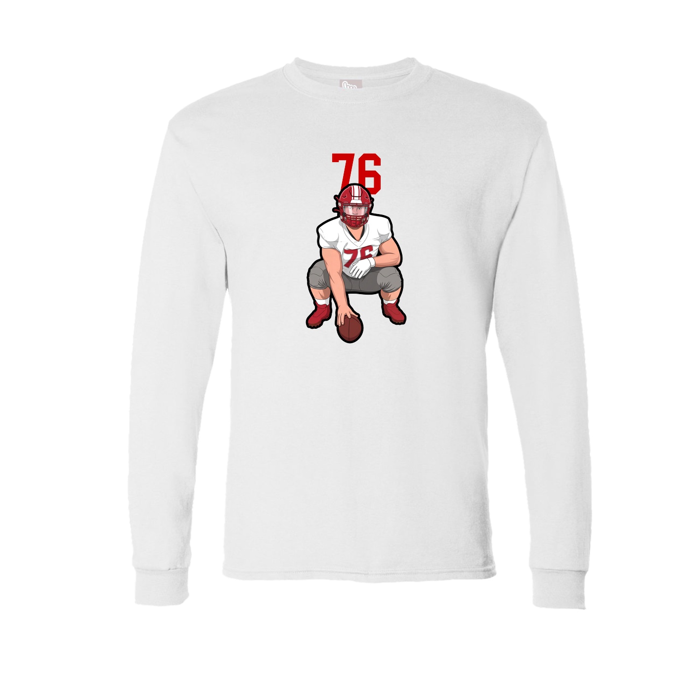 Long Sleeve Tee — Number Top in White