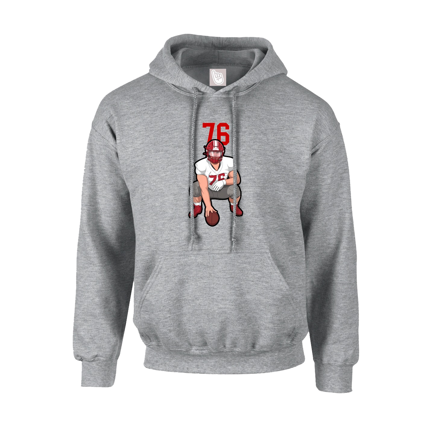 Youth Hoodie — Number Top in Grey
