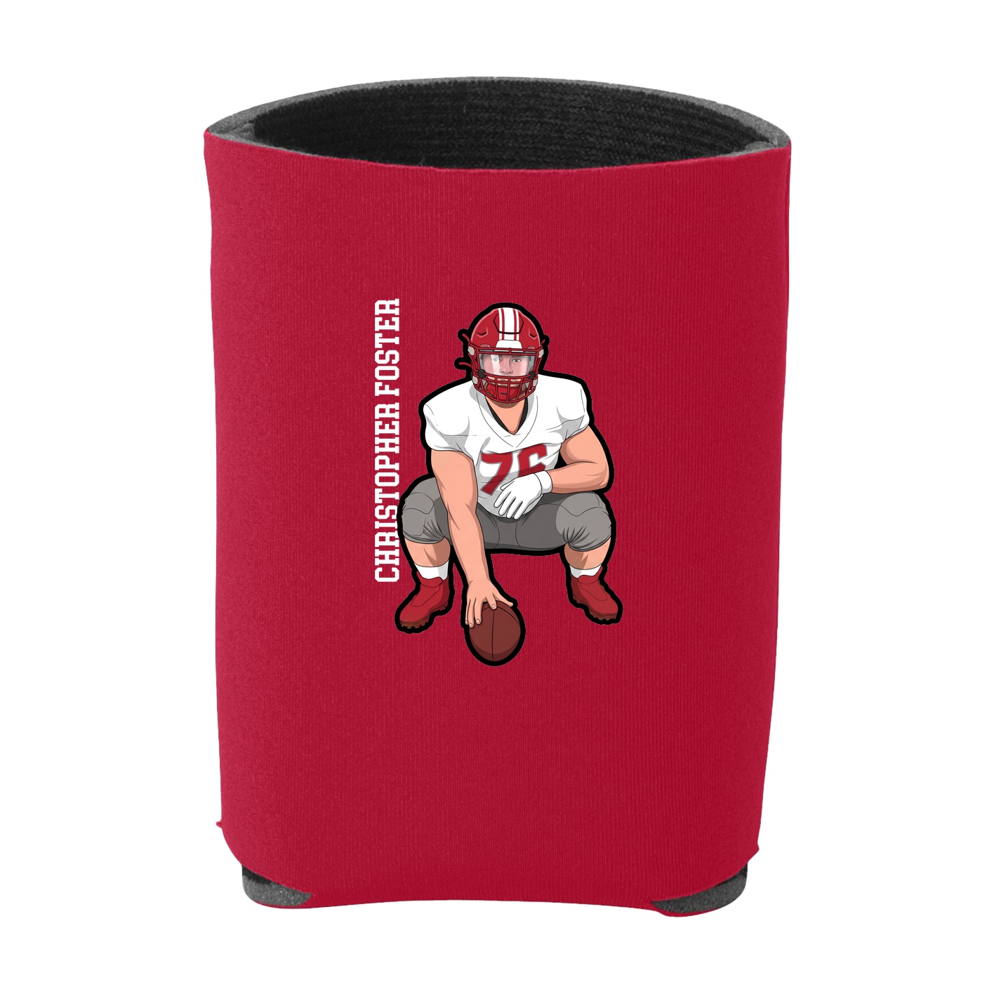 Can Holder — Name Vertical in Red
