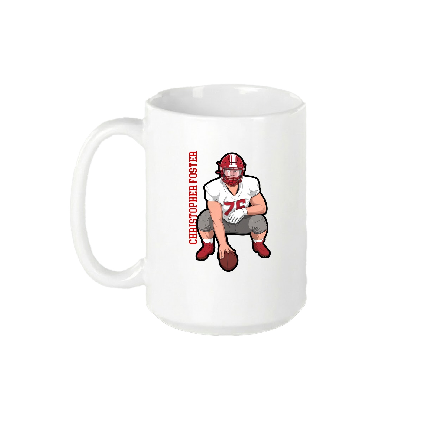 15oz Coffee Mug — Name Vertical in White