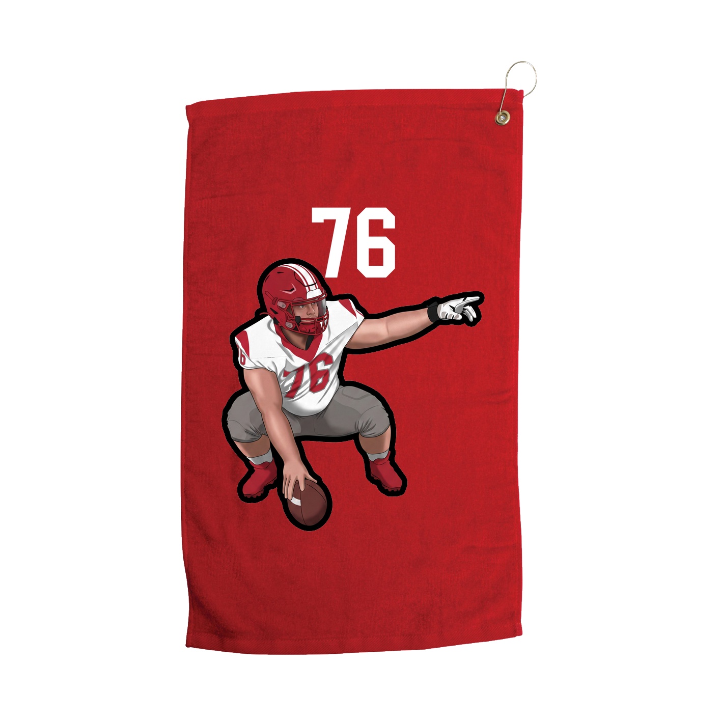 Golf Towel — Number Top in Red