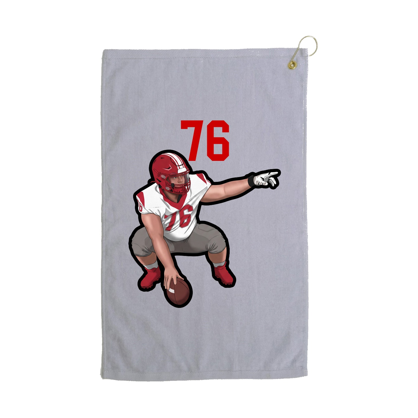 Golf Towel — Number Top in Grey