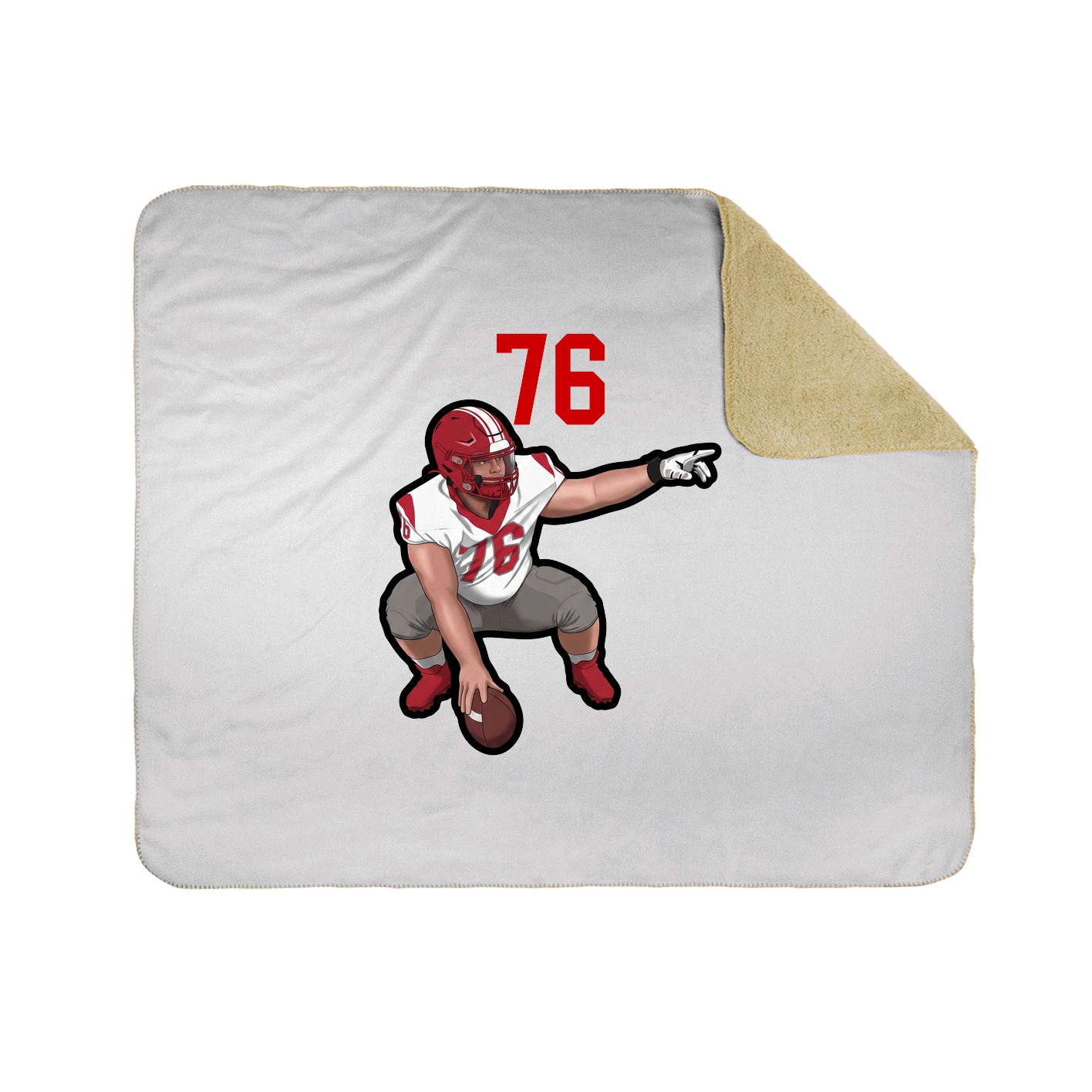 Throw Blanket — Number Top in White