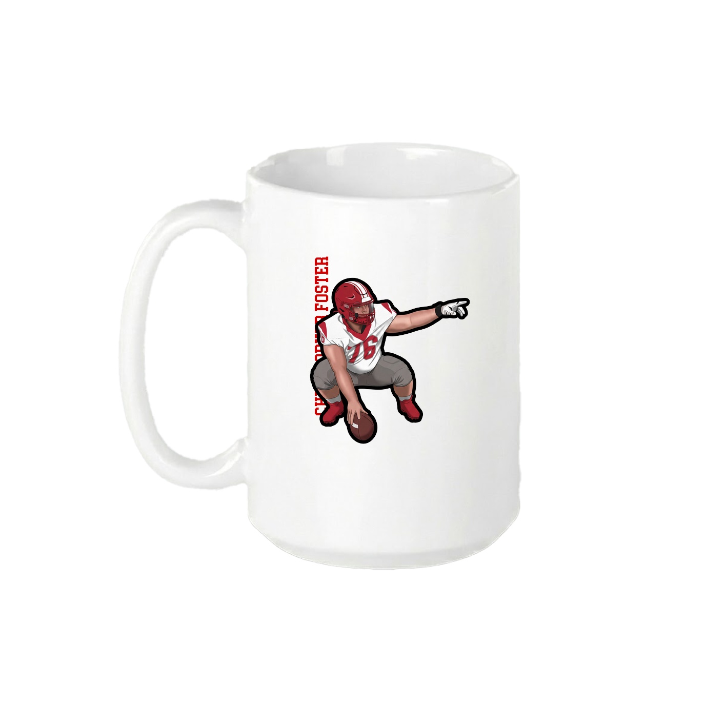 15oz Coffee Mug — Name Vertical in White