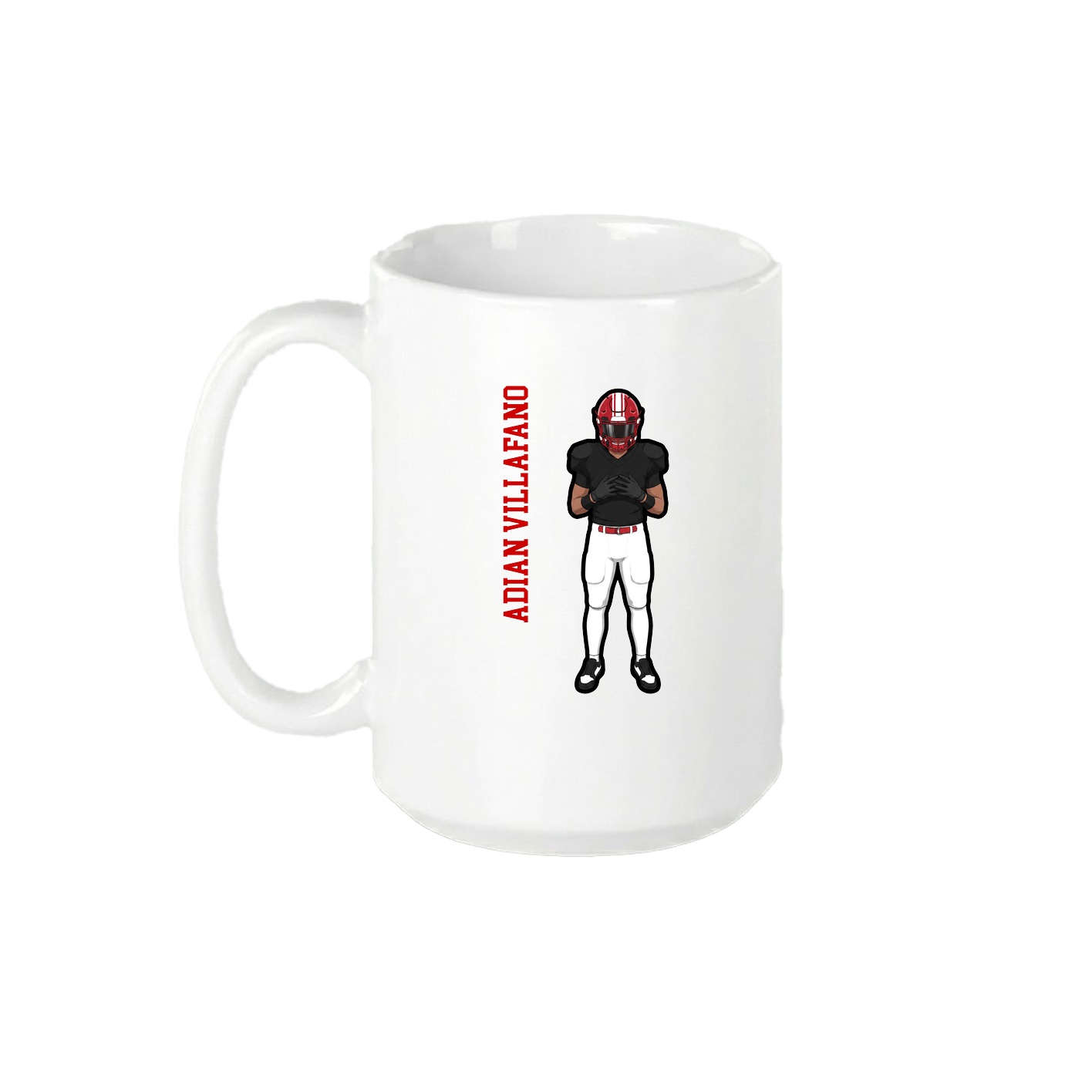 15oz Coffee Mug — Name Vertical in White