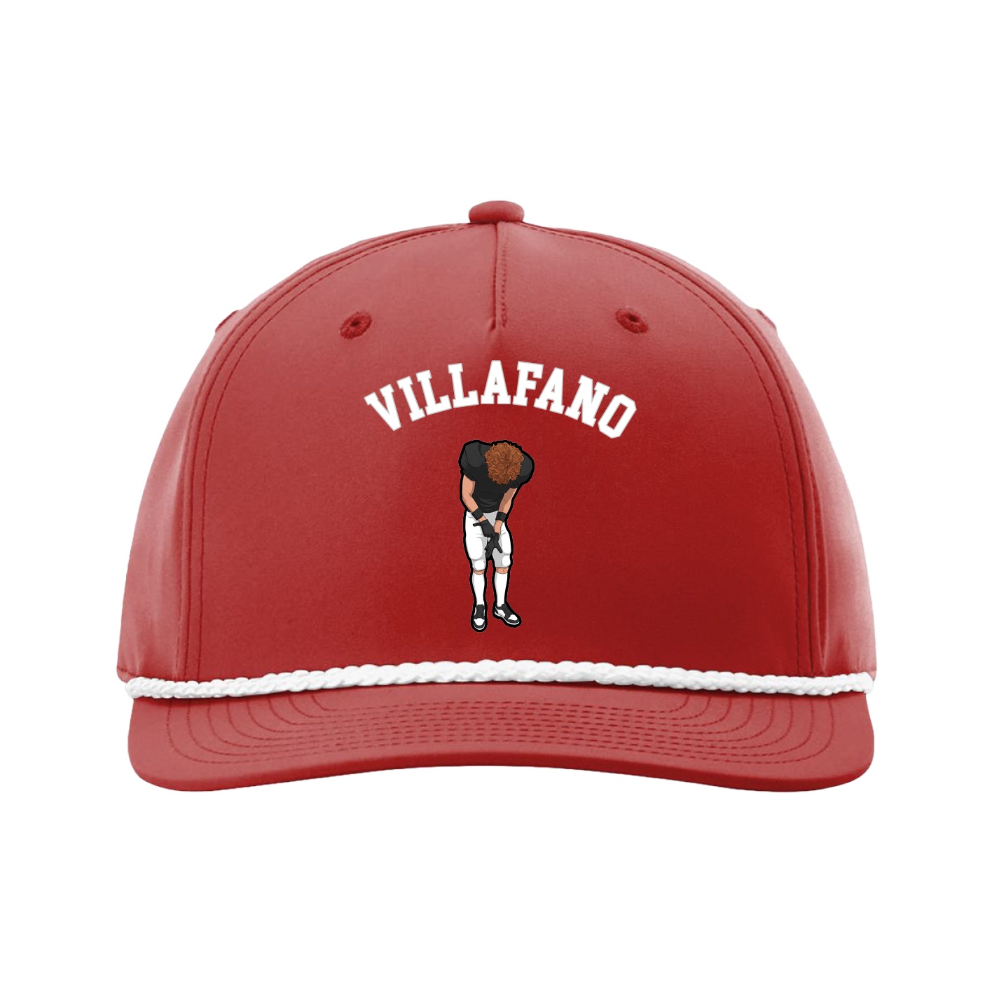 Five-Panel Classic Rope Cap — Shirsey Arch in Red