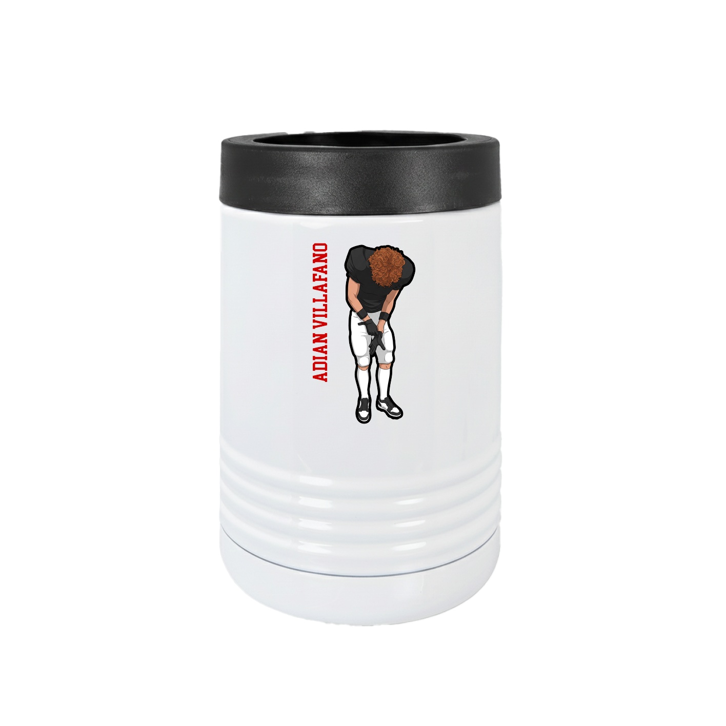 Beverage Holder — Name Vertical in White