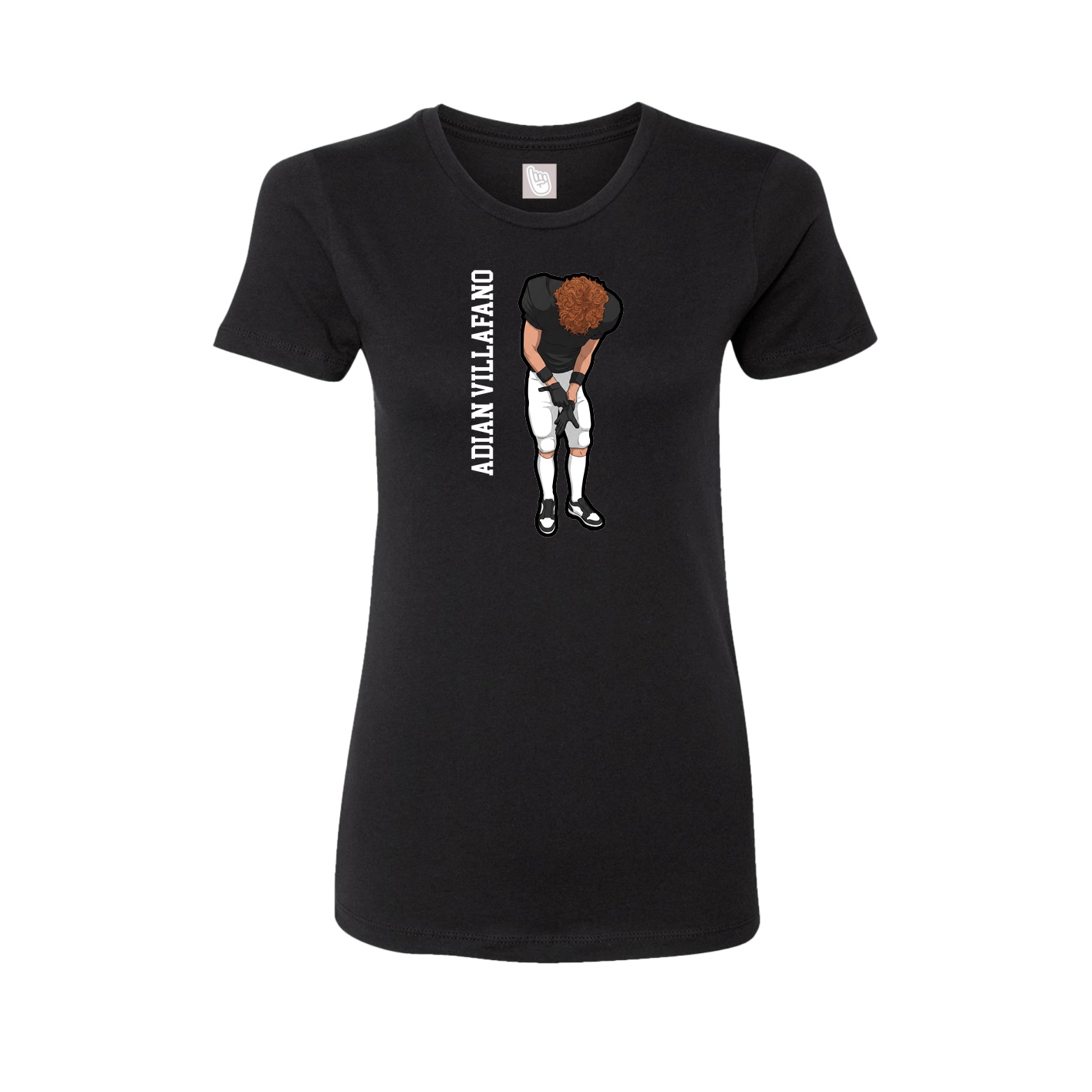 Fitted Women's Tee — Name Vertical in Black