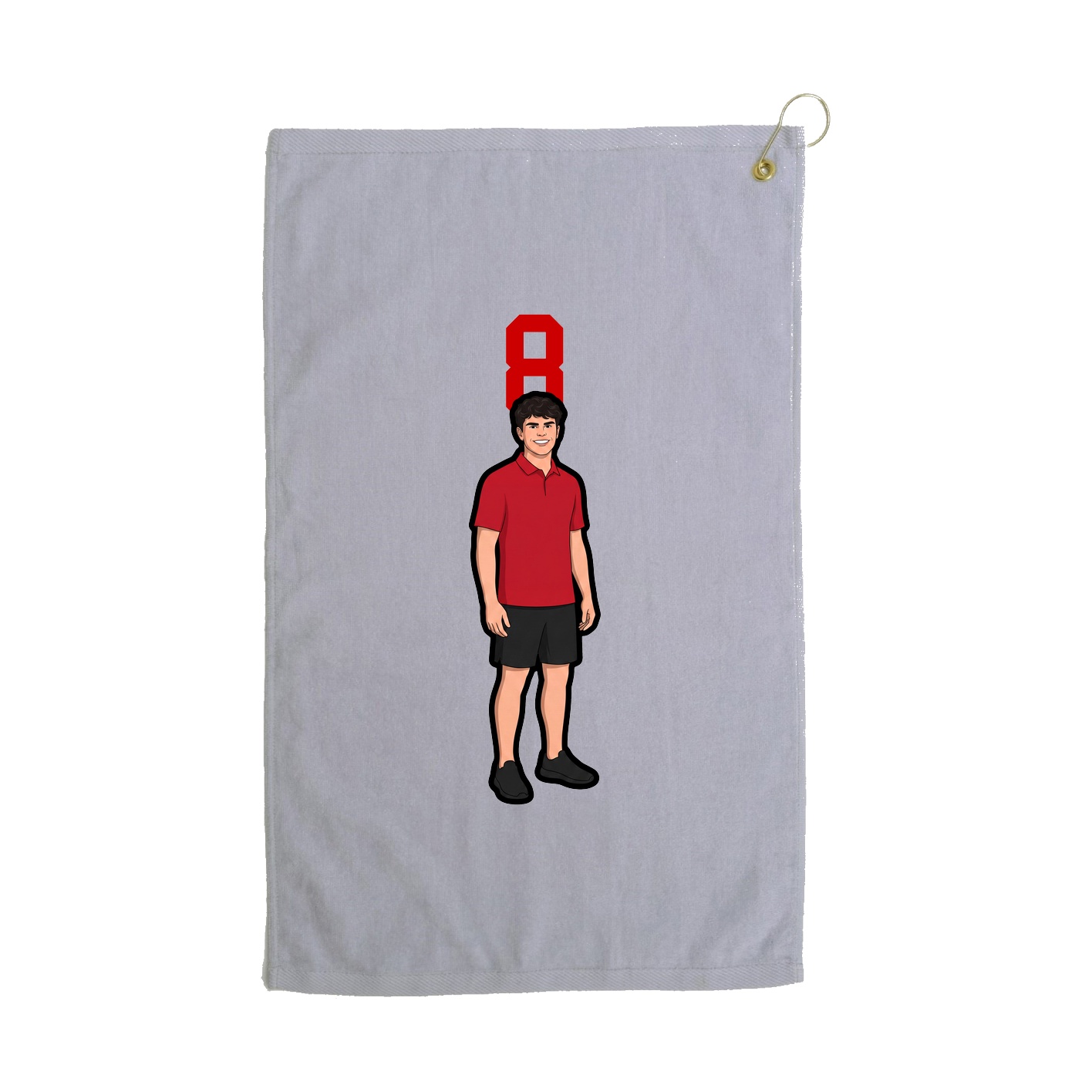 Golf Towel — Number Top in Grey