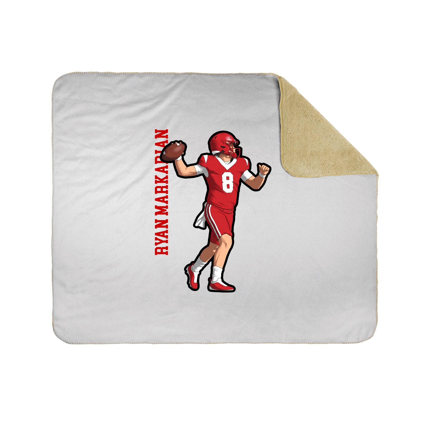 Throw Blanket — Name Vertical in White