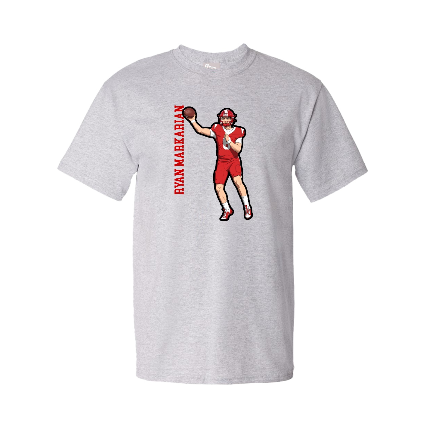 Youth Tee — Name Vertical in Grey