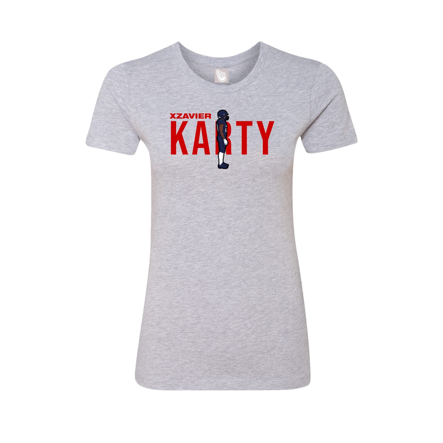 Fitted Women's Tee — Player Name in Grey