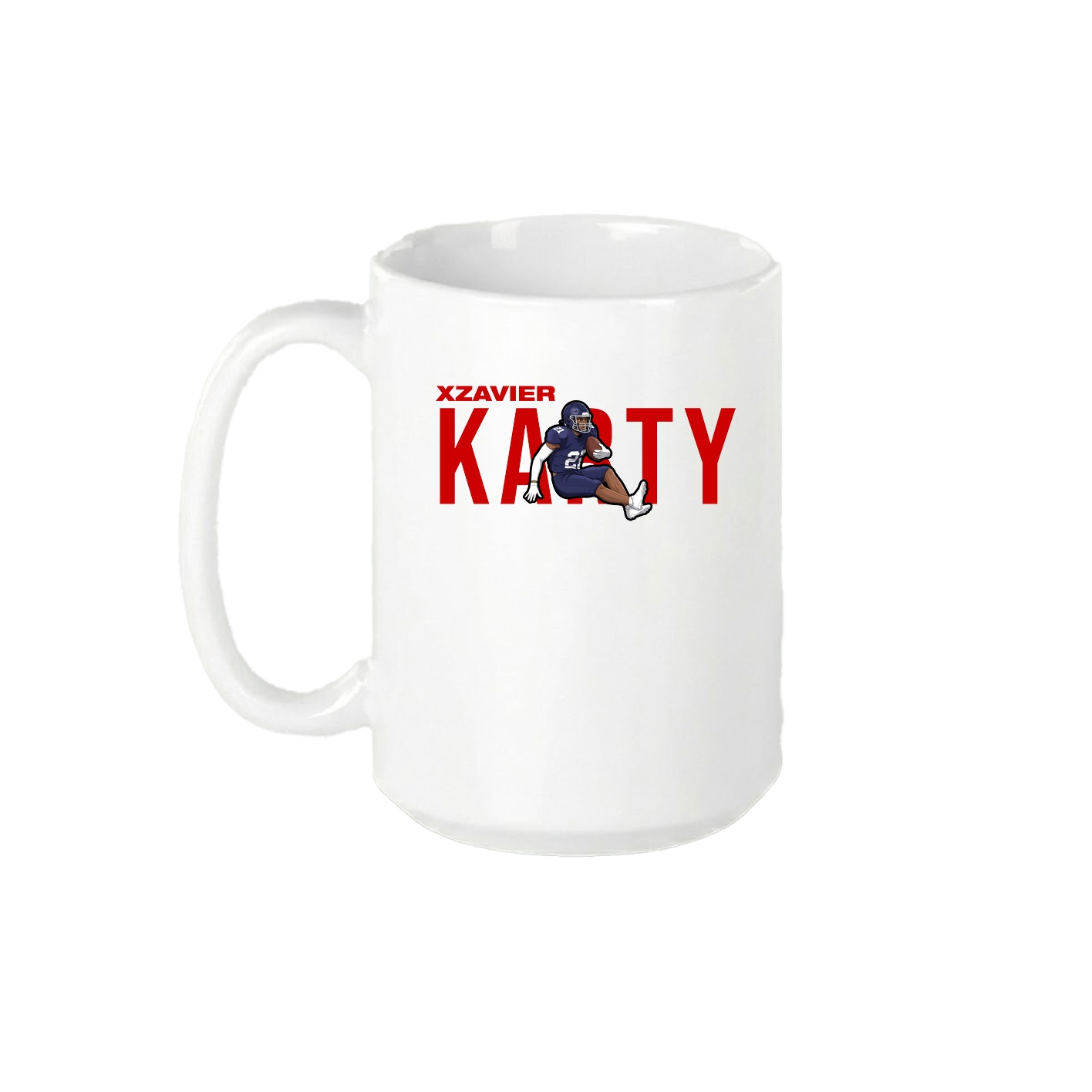 15oz Coffee Mug — Player Name in White
