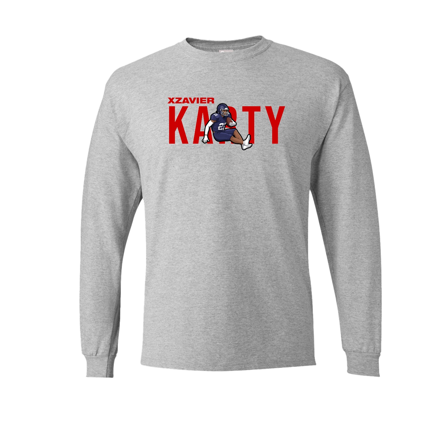Long Sleeve Tee — Player Name in Grey