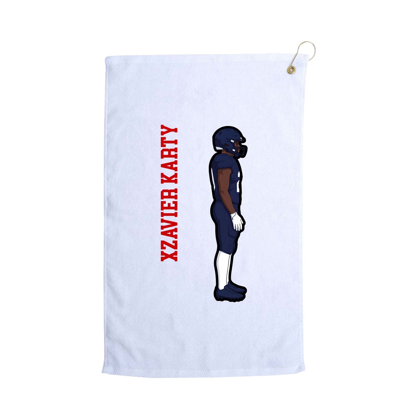 Golf Towel — Name Vertical in White