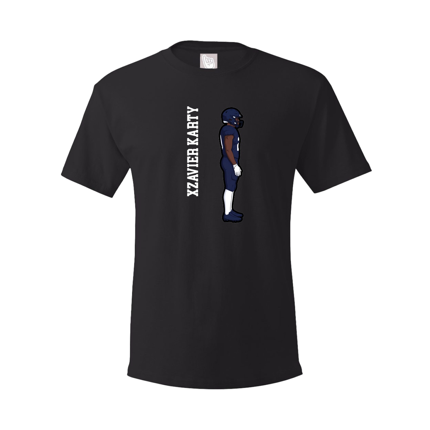 Youth Tee — Name Vertical in Black