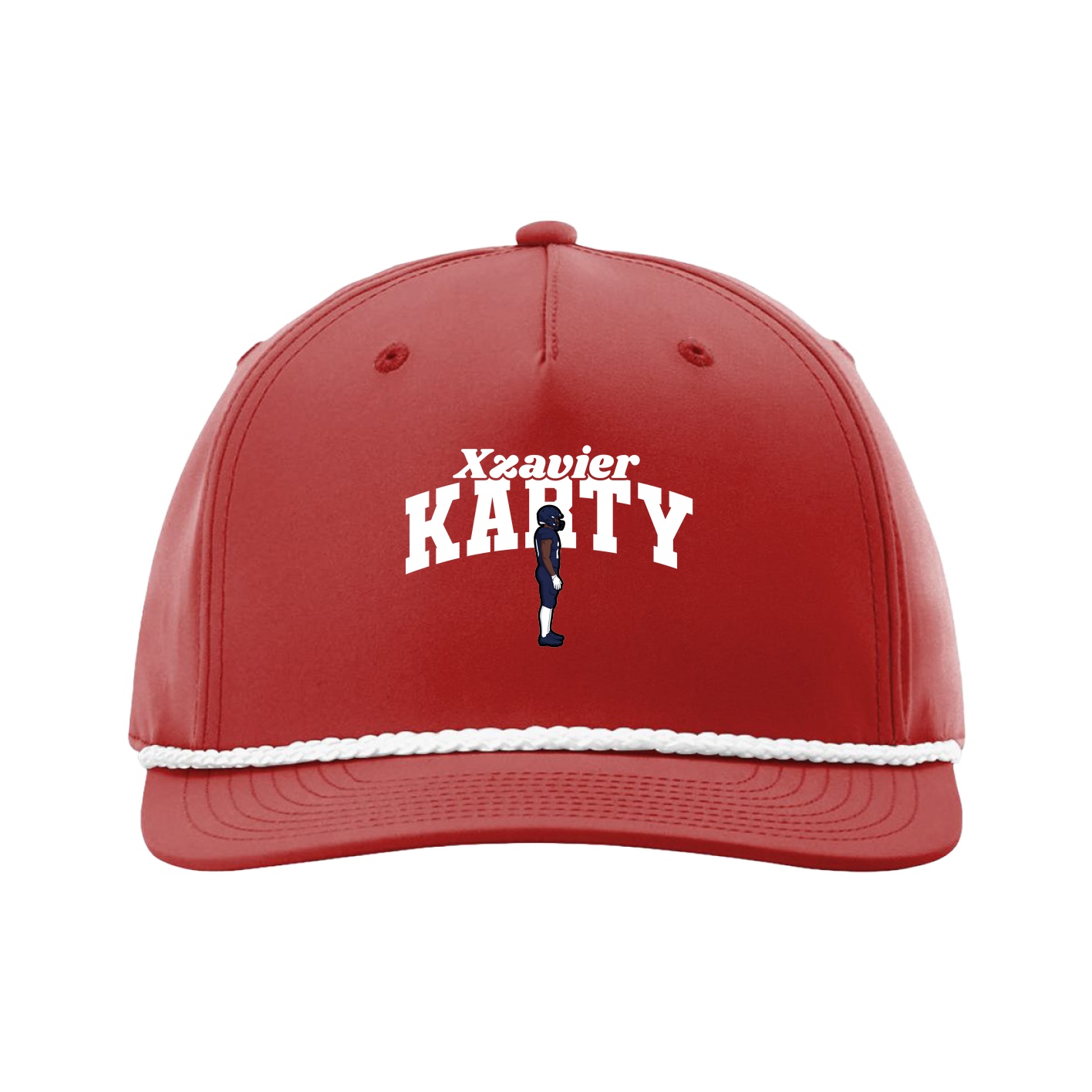 Five-Panel Classic Rope Cap — Signature Arch in Red