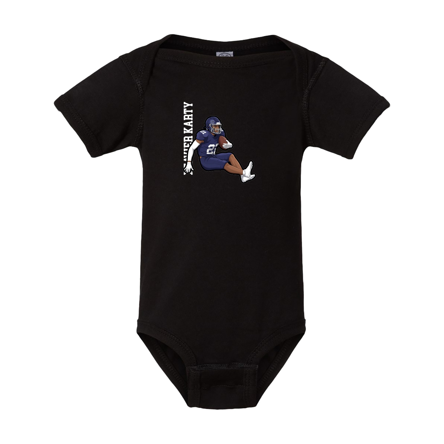 Baby Onesie — Name Vertical in Black