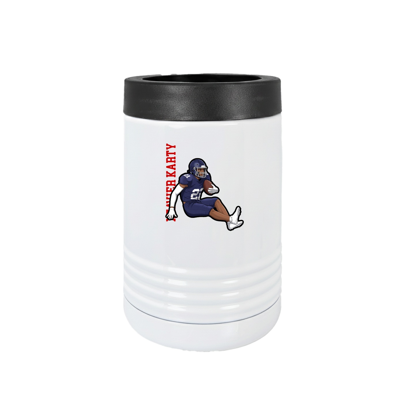 Beverage Holder — Name Vertical in White