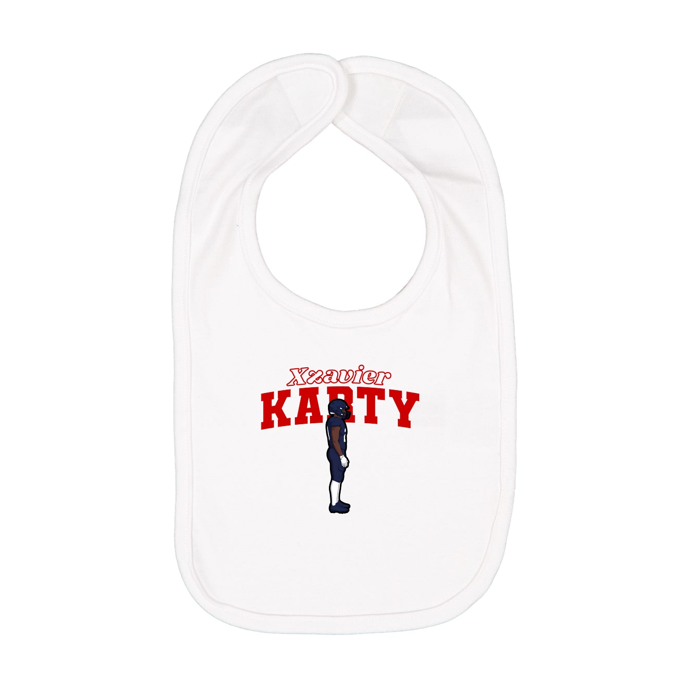Infant Bib — Name Arch in White