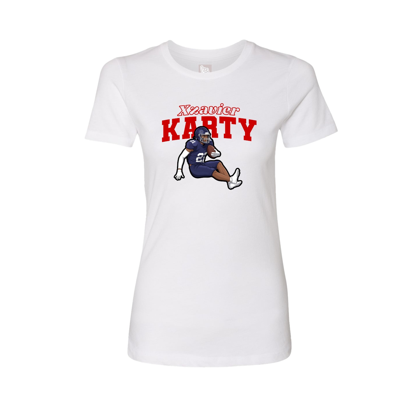 Fitted Women's Tee — Name Arch in White