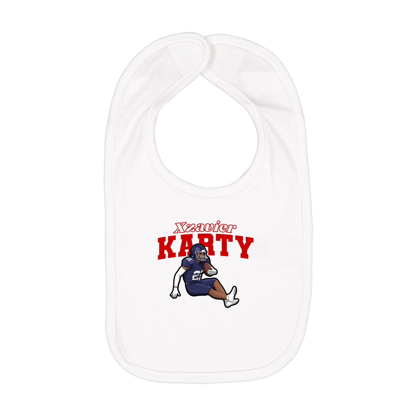 Infant Bib — Name Arch in White