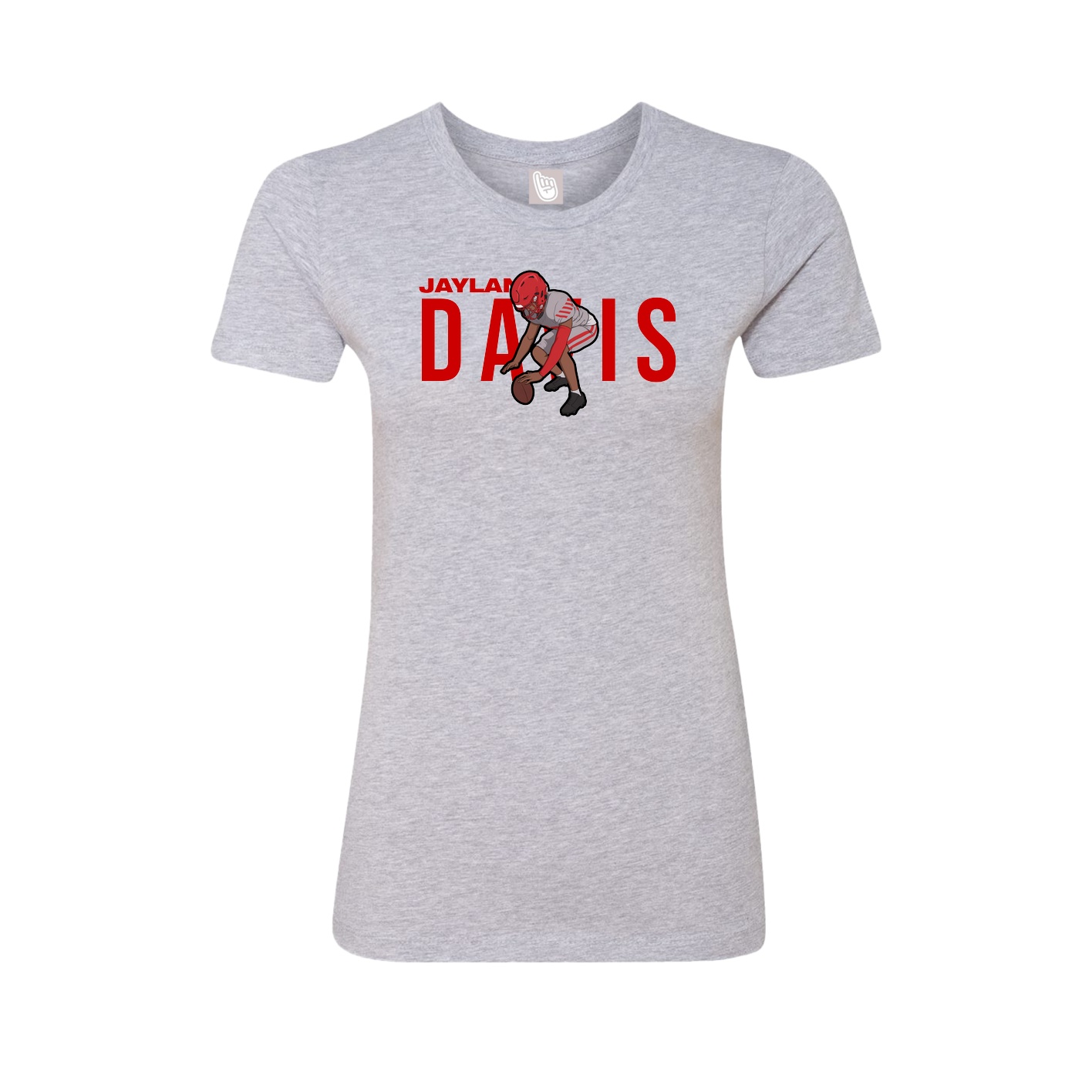 Fitted Women's Tee — Player Name in Grey
