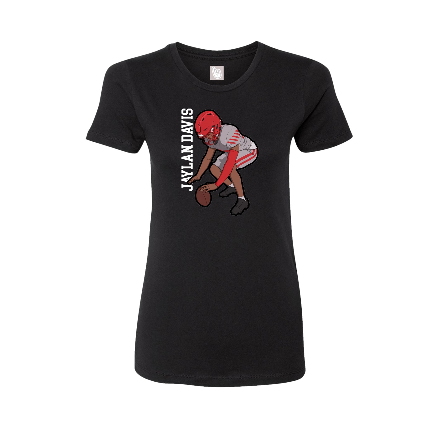 Fitted Women's Tee — Name Vertical in Black
