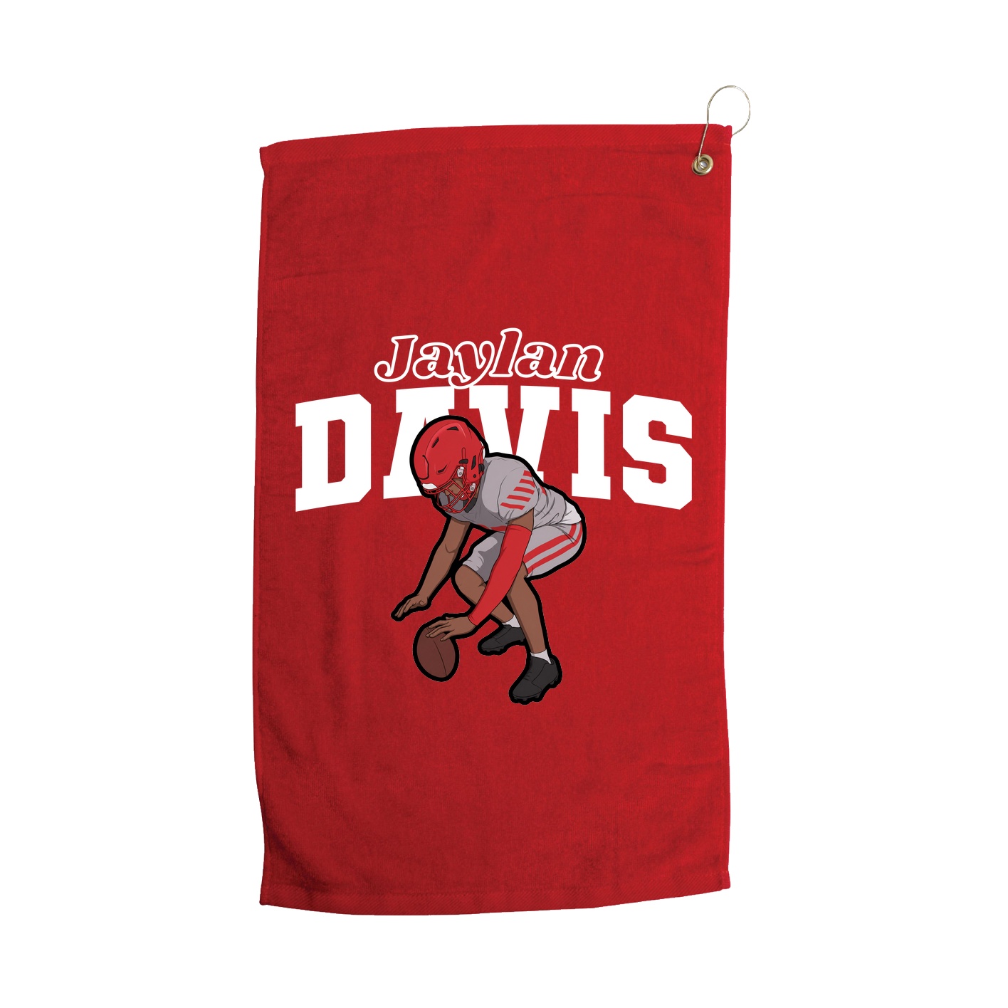 Golf Towel — Name Arch in Red